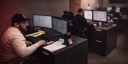 County Fire 24/7 central station monitoring room